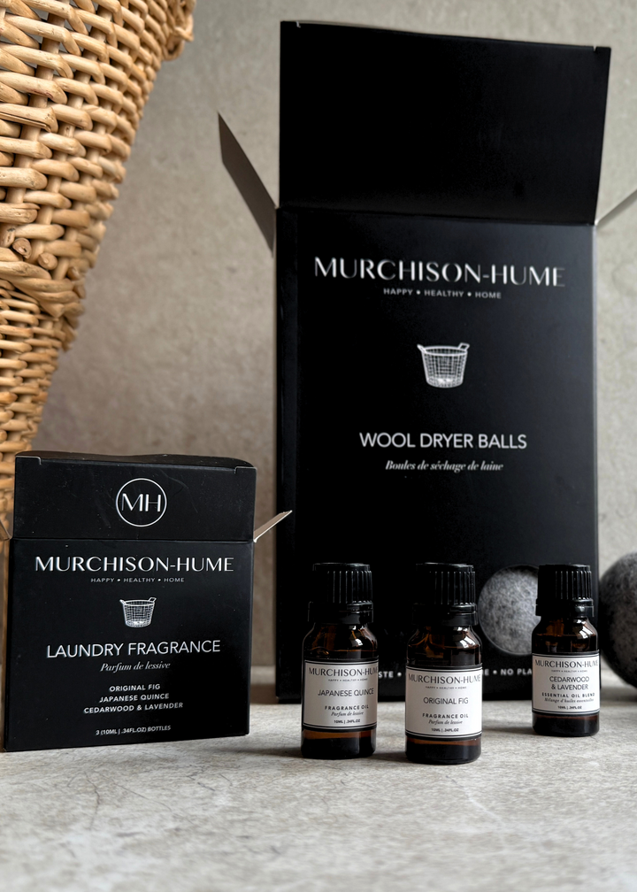 Wool Dryer Balls + Laundry Fragrance Trio Bundle