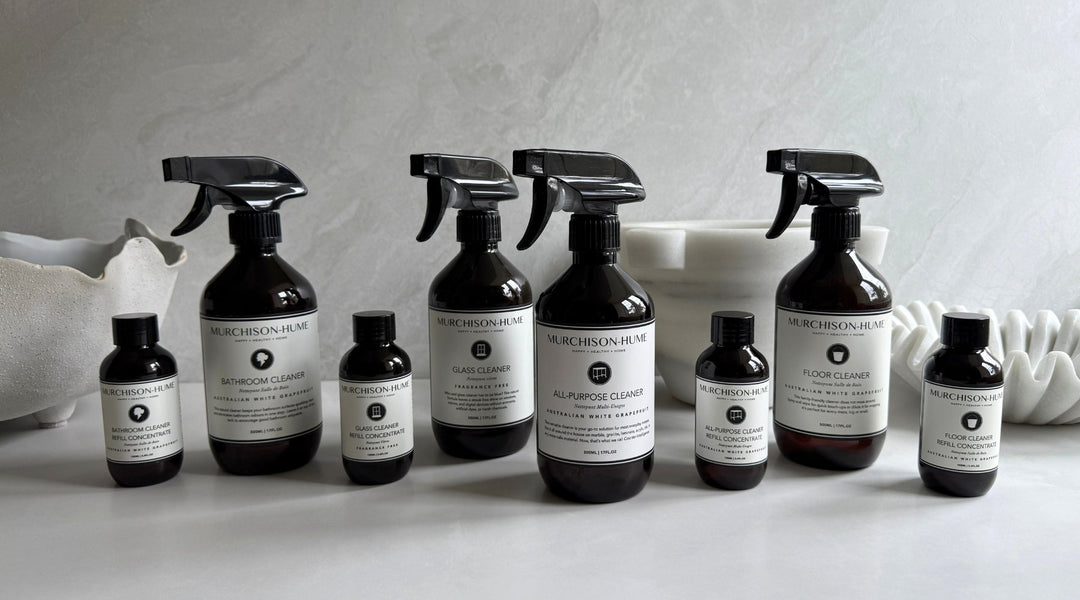 Murchison-Hume plant-based cleaning product bundles arranged together