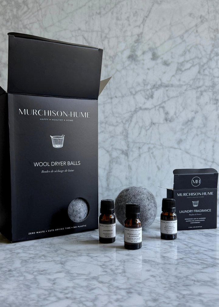 Wool Dryer Balls + Laundry Fragrance Trio Bundle